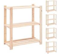 vidaXL Étagères de rangement à 3 niveaux 5 pcs 80x38x90 cm Pin 150 kg Beige G