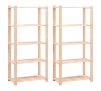 vidaXL Étagères de rangement 5 niveaux 2 pcs en pin 80×38×170 cm 250 kg