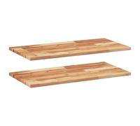 vidaXL Étagères flottantes 2 pcs 60x40x2 cm Acacia Massif à l'huile, étagère Murale, Planche d'étagère, étagère Murale de Salle de Bain