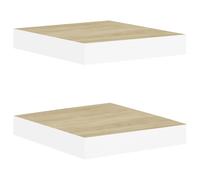 vidaXL Étagères flottantes 2 pcs. Aspect chêne et blanc 23x23,5x3,8 cm MDF
