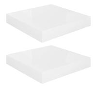 vidaXL Étagères flottantes 2 pcs. Blanc brillant 23x23,5x3,8 cm MDF
