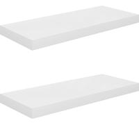 vidaXL Étagères flottantes 2 pcs. Blanc brillant 60x23,5x3,8 cm MDF