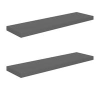 vidaXL Étagères flottantes 2 pcs. Gris brillant 90x23,5x3,8 cm MDF