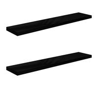 vidaXL Étagères flottantes 2 pcs. Noir brillant 120x23,5x3,8 cm MDF