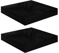 vidaXL Étagères flottantes 2 pcs. Noir brillant 23x23,5x3,8 cm MDF