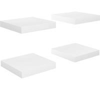 vidaXL Étagères flottantes 4 pcs. Blanc brillant 23x23,5x3,8 cm MDF
