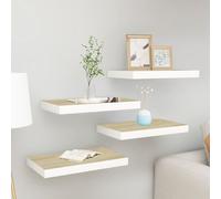 vidaXL Étagères flottantes 4 pcs Chêne et blanc 40x23x3,8 cm MDF