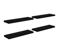vidaXL Étagères flottantes 4 pcs. Noir brillant 80x23,5x3,8 cm MDF