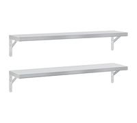 vidaXL Étagères murales 2 pcs 100×23,5 cm Panneau 3214504 Acier inoxydable argenté