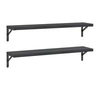vidaXL Étagères murales 100 x 23,5 cm 2 pièces Noir Acier inoxydable