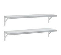 vidaXL Étagères murales 2 pcs 100x30 cm Argenté Acier inoxydable, étagère flottante