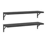 vidaXL Étagères murales 2 pcs 100x30 cm – Noir, acier inoxydable, étagères flottantes