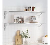 Vidaxl Étagères Murales 2 Pcs 100x30x3 Cm Argenté Acier Inoxydable Argenté