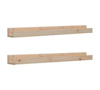 Vidaxl Étagères Murales 2 Pcs 110x12x9 Cm Bois De Pin Massif Marron