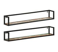 vidaXL Étagères murales 2 pcs 110x17x17cm Bois récupération Massif/Fer
