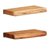vidaXL Étagères murales en bois d'acacia 30x20x3,5 cm Brun Bois massif Lot de 2