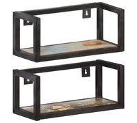 Vidaxl Étagères Murales 2 Pcs 40 Cm Bois De Récupération Massif Marron