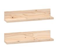 Vidaxl Étagères Murales 2 Pcs 50x11x9 Cm Bois De Pin Massif Marron
