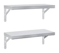vidaXL Étagères murales 2 pcs 50 × 23,5 cm acier inoxydable argenté