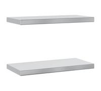 vidaXL Étagères murales flottantes Panneau 30286 2 pcs 50x23,5x3 cm acier inoxydable argenté