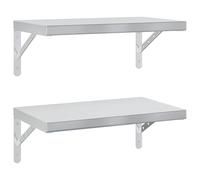 vidaXL Étagères murales 2 pcs 50×30 cm acier inoxydable argenté – étagère flottante