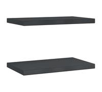 vidaXL Étagères murales 2 pièces 50x30x3 cm Noir Acier inoxydable Flottantes