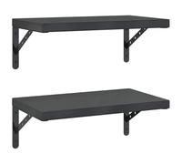 vidaXL Étagères murales 2 pcs 50x30 cm Acier inoxydable Noir – Étagères flottantes d'exposition
