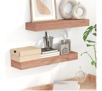 vidaXL Étagères murales 2 pcs 60x15x4 cm bois de teck massif Marron