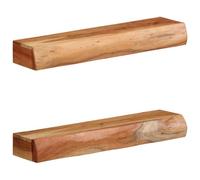 vidaXL Étagères murales 2 pcs 60x17x8 cm Bois Massif d'acacia, étagère Flottante, étagère de buanderie, étagère pour CD, étagère Murale d'exposition