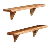 vidaXL Wandschappen 2 st 60x20x18 cm massief acaciahout247927 Brun G