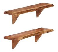 vidaXL Étagères murales 2 pièces 60 x 20 x 16 cm Bois d'acacia massif 247927