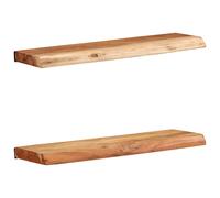 Vidaxl Étagères Murales 2 Pcs 60x20x3,5 Cm Bois Massif D'acacia