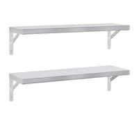 vidaXL Étagères murales 75x23,5 cm – Acier inoxydable argenté – Étagères flottantes, 2 pièces