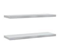 vidaXL Étagères murales 2 pcs 75x23,5x3 cm Acier inoxydable argenté, étagères flottantes