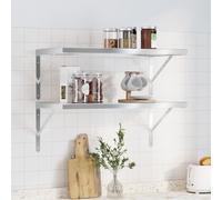 vidaXL Étagères murales 2 pcs 75x40x3 cm acier inoxydable argenté