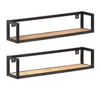 vidaXL Étagères murales 2 pièces 80 cm bois de manguier brut 320670 Brun G
