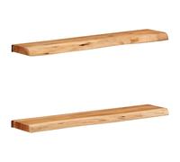 Vidaxl Étagères Murales 2 Pcs 80x20x3,5 Cm Bois Massif D'acacia