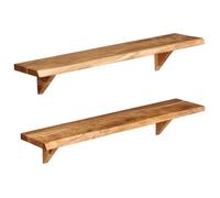 vidaXL Étagères murales 247928 2 pièces 90x20x18 cm Bois d'acacia massif