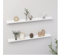 vidaXL Étagères murales 2 pcs Blanc 100x9x3 cm
