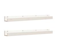 Vidaxl Étagères Murales 2 Pcs Blanc 110x12x9 Cm Bois De Pin Massif Blanc