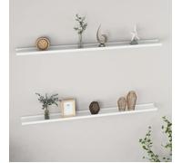 vidaXL Étagères murales 2 pcs Blanc 115x9x3 cm