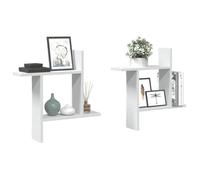 vidaXL Étagères murales 2 pcs Blanc 50 x 12 x 50 cm Bois d'ingénierie