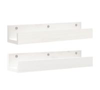 Vidaxl Étagères Murales 2 Pcs Blanc 50x12x9 Cm Bois De Pin Massif Blanc