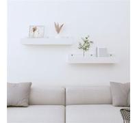 Vidaxl Étagères Murales 2 Pcs Blanc 50x12x9 Cm Bois De Pin Massif Blanc