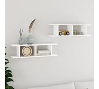 Wandschappen 2 st 75x18x20 cm bewerkt hout wit807187