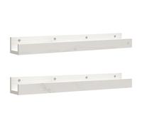 Vidaxl Étagères Murales 2 Pcs Blanc 80x12x9 Cm Bois De Pin Massif Blanc