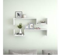 vidaXL Étagères murales 2 pcs Blanc brillant 100x15x20 cm Aggloméré