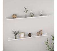 vidaXL Étagères murales 2 pcs Blanc brillant 115x9x3 cm