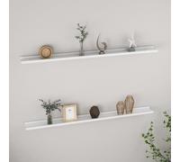 Vidaxl Étagères Murales 2 Pcs Blanc Brillant 115x9x3 Cm Blanc