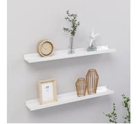 vidaXL Étagères murales 2 pcs Blanc brillant 60x9x3 cm